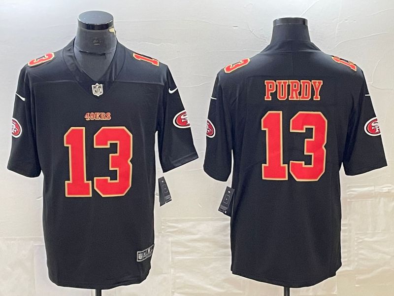 Men San Francisco 49ers #13 Purdy Black gold 2023 Nike Vapor Limited NFL Jersey style 1->san francisco 49ers->NFL Jersey